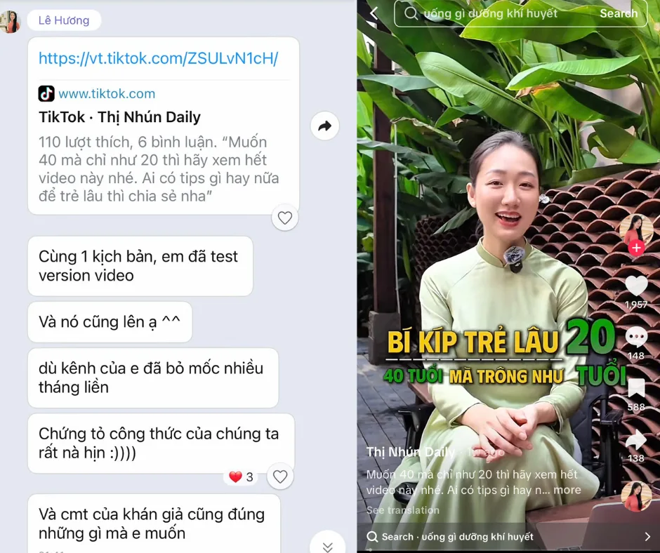 "Em test version video, và nó cũng lên ạ ^^"